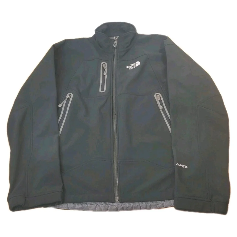 The North Face Apex Bionic Jacket Large Black Scuba Zip Fleece Lined Ski Winter